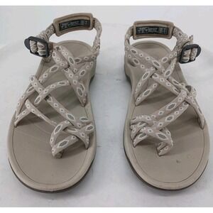 Viakix  Tan Beige Walking Sandals Shoes Hiking Adjustable Size 9 Comfort  C3